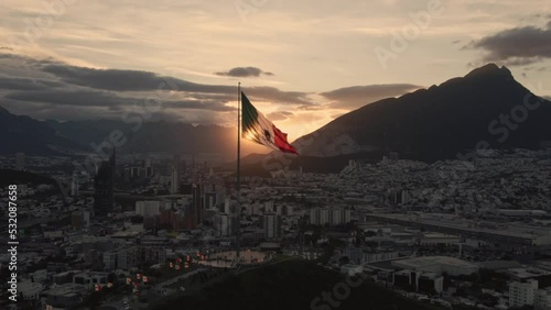 Mexican flag sunset photo