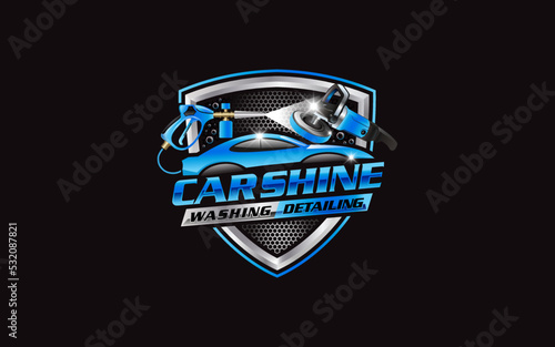 Illustration vector graphic of auto shine wash and detailing service logo design template