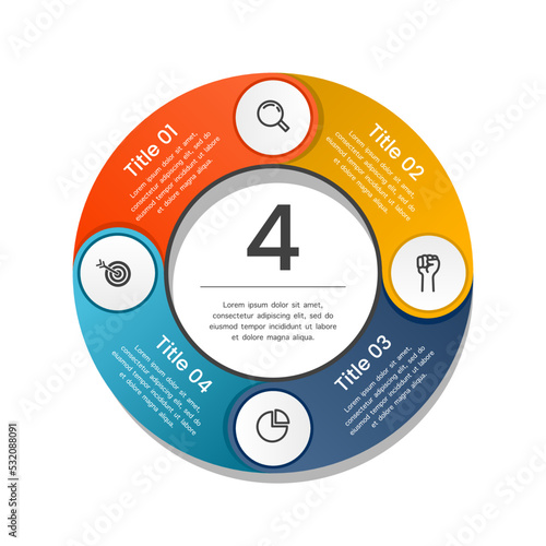 4 options infographic process for presentations and business
