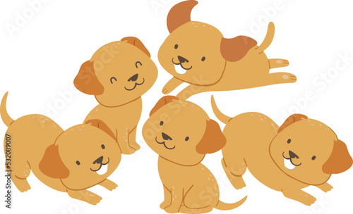 Dog Puppies Illustration