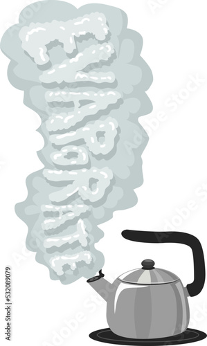 Boil Water Evaporate Form Of Water Illustration