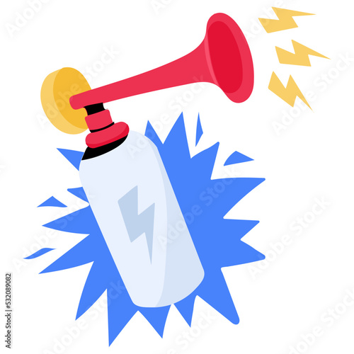 Speaker in hand for promotion, flat icon