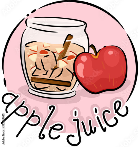 Drink Apple Juice Icon Illu...