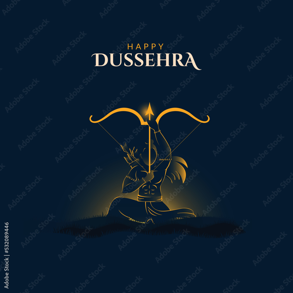 Happy Dussehra Vijayadashami festival, Navratri, Durga Puja - obrazy, fototapety, plakaty 