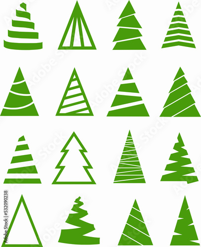 icons christmas tree, new year's card,christmas, logo