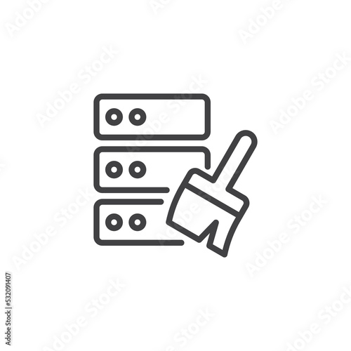 Data cleaning line icon