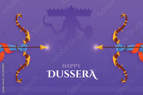 War of Lord Rama and Ravana Happy Dussehra, Navratri and Durga Puja festival of India