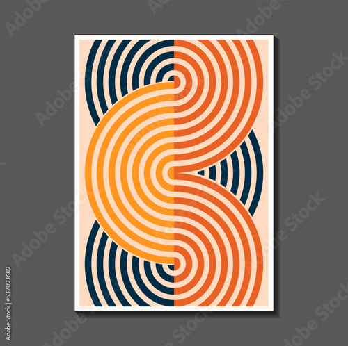 Fashion. retro poster inspired by postmodern , Bauhaus. Useful for interior design, background, poster design, first page of the magazine, high-tech printing, cover.