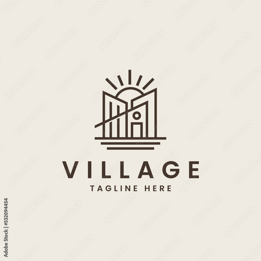 Naklejka premium House Home Mortgage Roof Architecture Logo. Universal creative premium symbol. Vector sign icon logo template. Vector illustration
