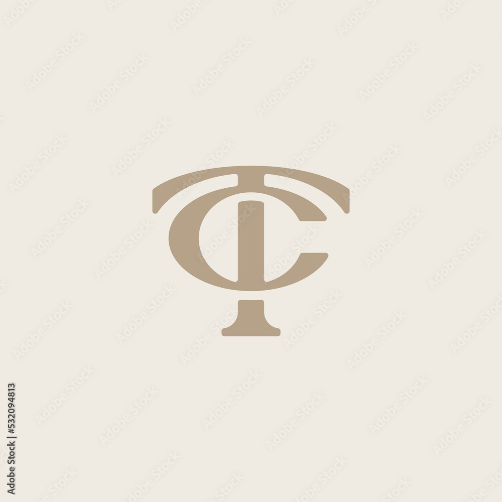 Initial based clean and minimal letter. TC CT Monogram Logo Template. Elegant luxury alphabet vector design Initial based clean and minimal letter. TC CT Monogram Logo Template. Elegant luxury alphabet vector design