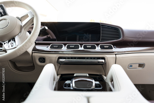 Interior of prestige modern car with leather seats © fotofabrika
