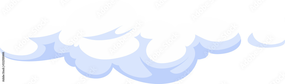Cartoon cloud, white summer cloudscape backdrop