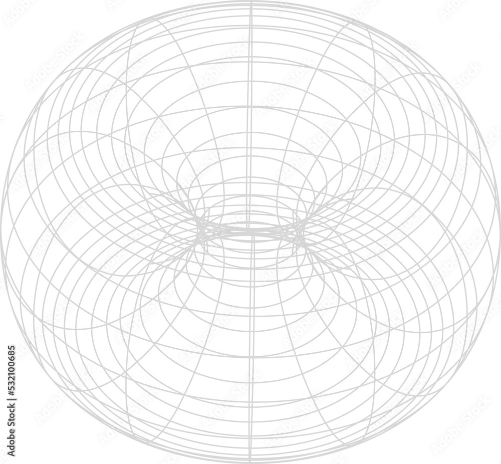Torus mesh 3d figure, wireframe digital shape
