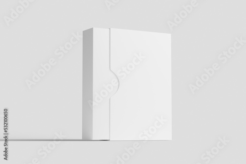Photography Software Box Wth Slip Case White Blank 3D Rendering Mockup
