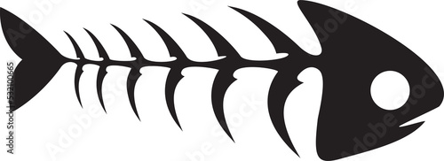 Photography Isolated fish bone icon, fishbone silhouette
