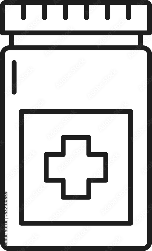 Pet animal medicines drugs container outline icon Pet animal medicines drugs container outline icon