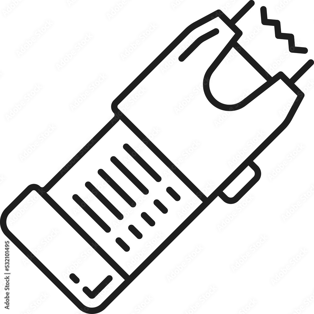 Taser electric weapon isolated police shocker icon Taser electric weapon isolated police shocker icon