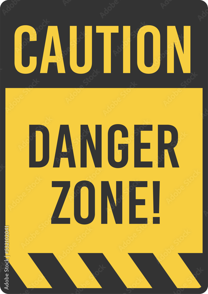 Obraz premium Caution dangerous area wrong way do not enter sign