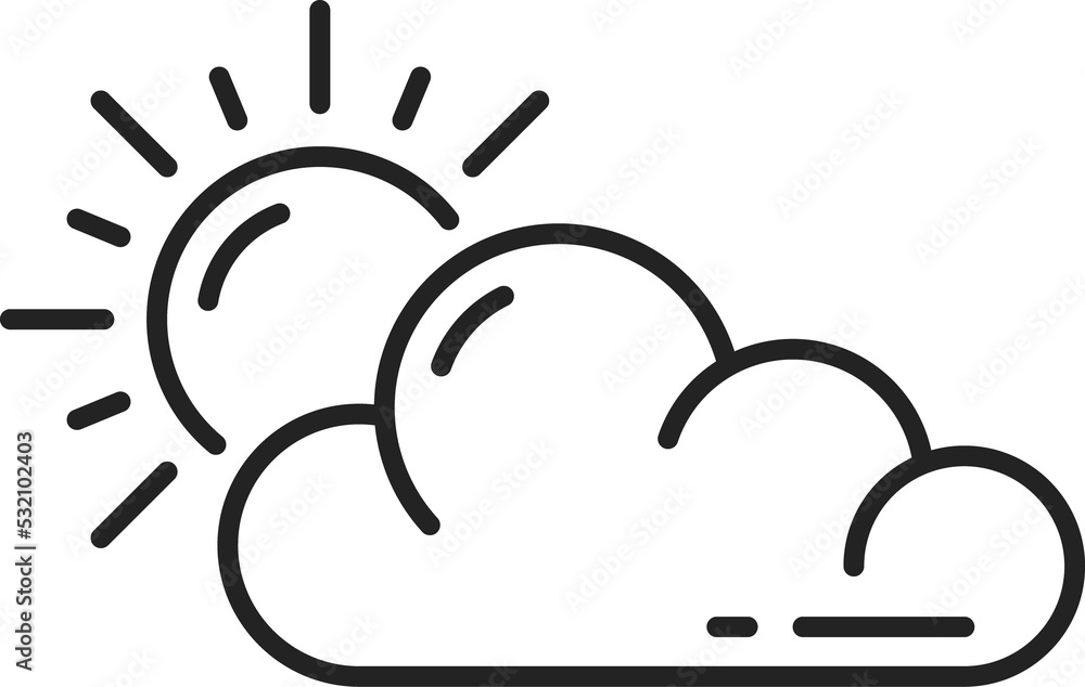 Rainy weather at daytime, sun, cloud and drops Rainy weather at daytime, sun, cloud and drops