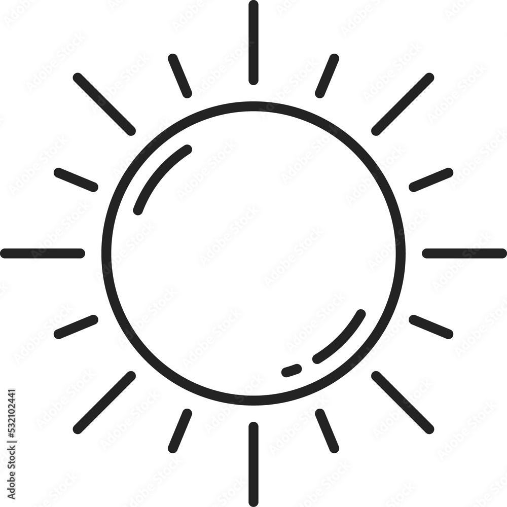Sunny clear isolated weather forecast outline icon Sunny clear isolated weather forecast outline icon