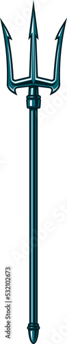 Nautical trident fork of Poseidon, Neptune, Triton
