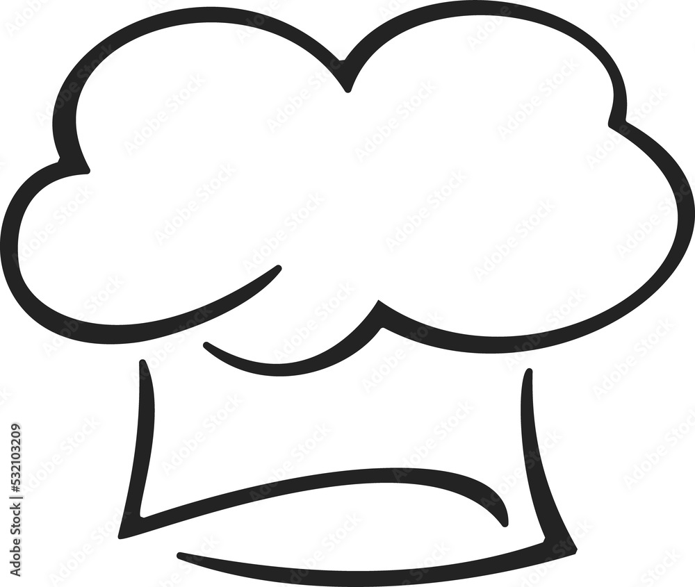Baker or butcher headdress, isolated chef cook hat Baker or butcher headdress, isolated chef cook hat
