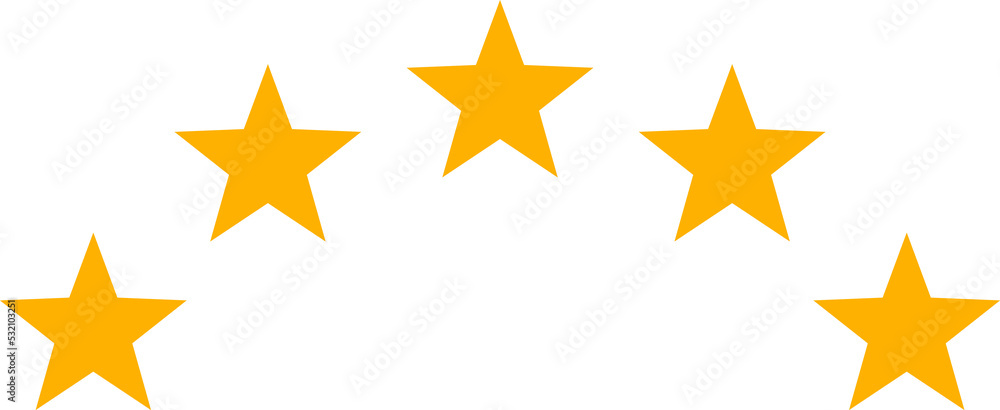 Best quality stars icon. Isolated five yellow star Best quality stars icon. Isolated five yellow star