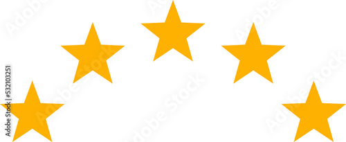 Best quality stars icon. Isolated five yellow star