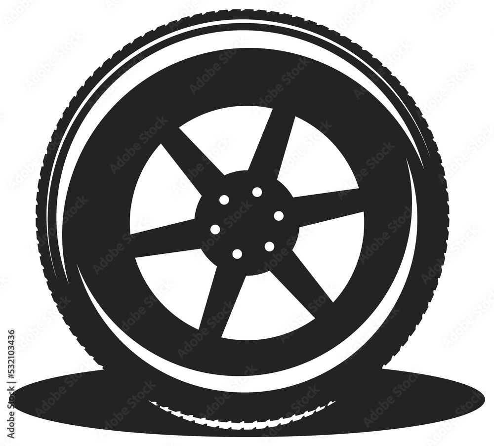 Obraz premium Wheel vehicle truck on speed rubber tire or tyre
