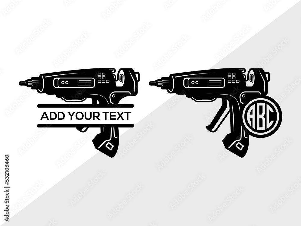 Hot Glue Gun Monogram SVG, Carpenter Svg, Glue Gun Svg, Split Monogram