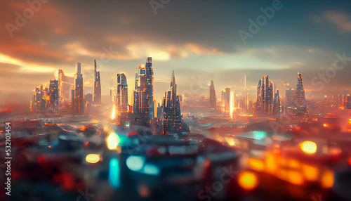 Fototapeta Naklejka Na Ścianę i Meble -  future sity abstract background futurist design 