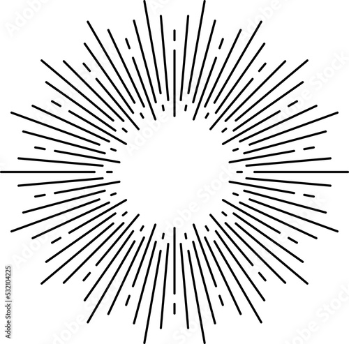 Starburst  radial sun light rays isolated sunburst