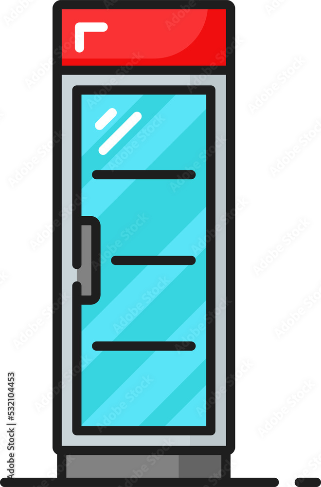 Fridge with glass door, freezer supermarket store Fridge with glass door, freezer supermarket store
