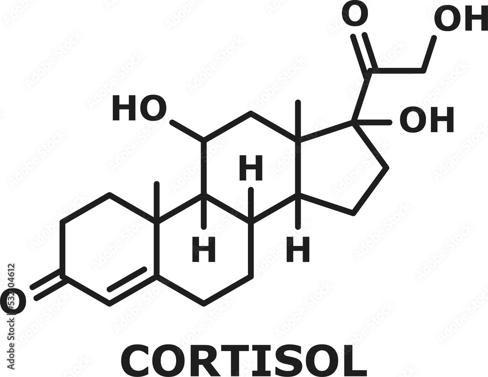 Cortisol chemical molecule adrenal hormone formula Cortisol chemical molecule adrenal hormone formula
