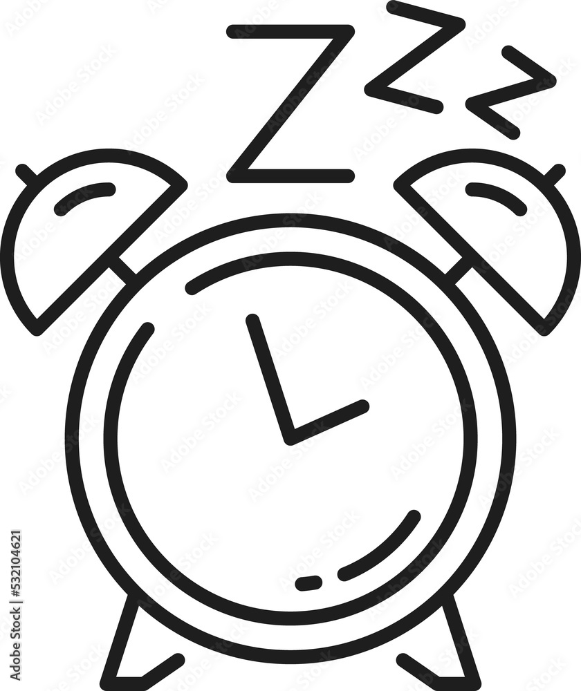 Night sleep time alarm clock, insomnia rest sign Night sleep time alarm clock, insomnia rest sign