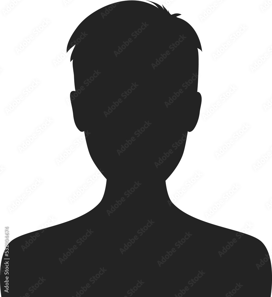 Teenager boy avatar, young man profile silhouette Teenager boy avatar, young man profile silhouette