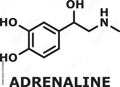 Adrenaline or adrenalin, epinephrine structure
