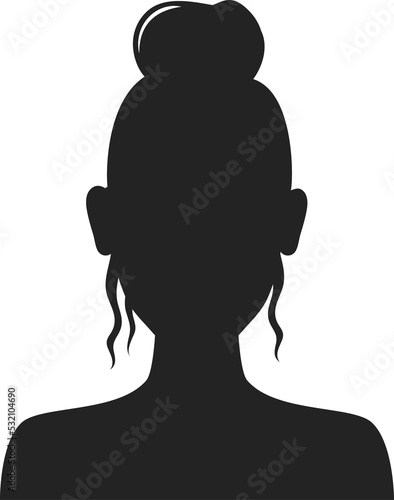 Female avatar silhouette, young woman fashion face