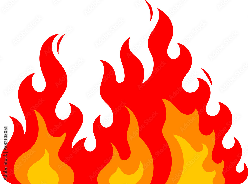 Cartoon fire flame horizontal burning frame border Cartoon fire flame horizontal burning frame border
