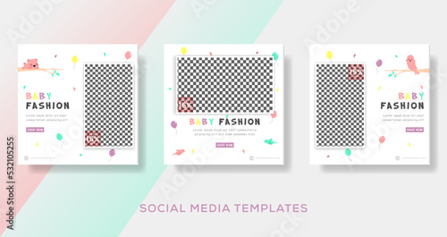 Baby clothes fashion sale banner template. premium vector