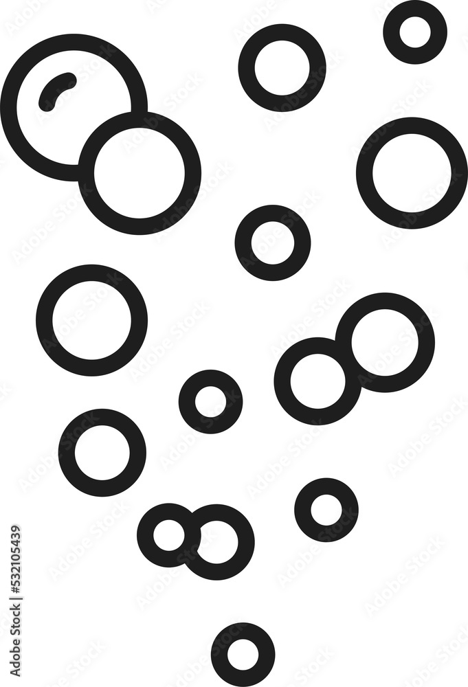 Soap foam bubbles icon, linear air balls, spheres Soap foam bubbles icon, linear air balls, spheres
