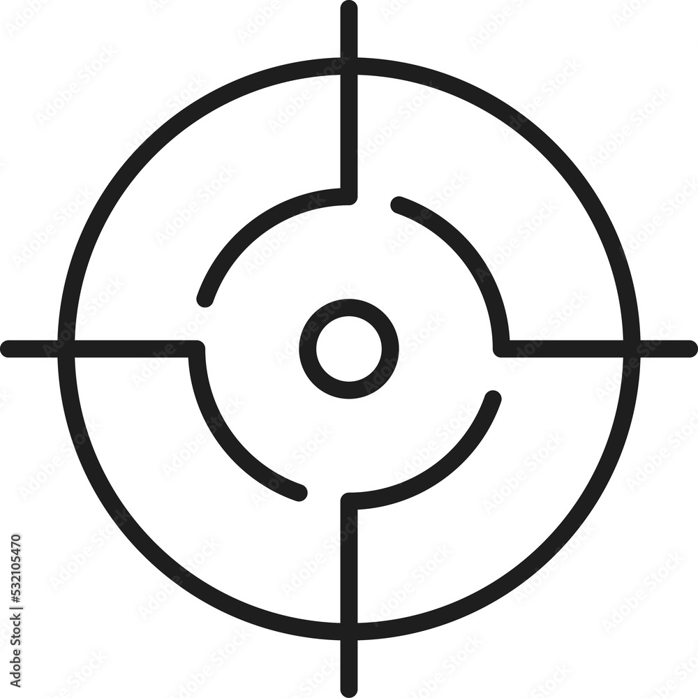 Focus icon with round target frame and cross Focus icon with round target frame and cross