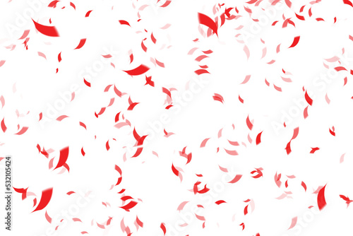 Many Falling Red Tiny Confetti. Valentine's Day Background. Vector
