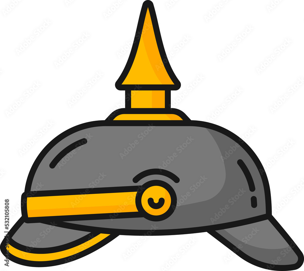 Naklejka premium German pickle hub Prussian helmet Kaiser hat armor