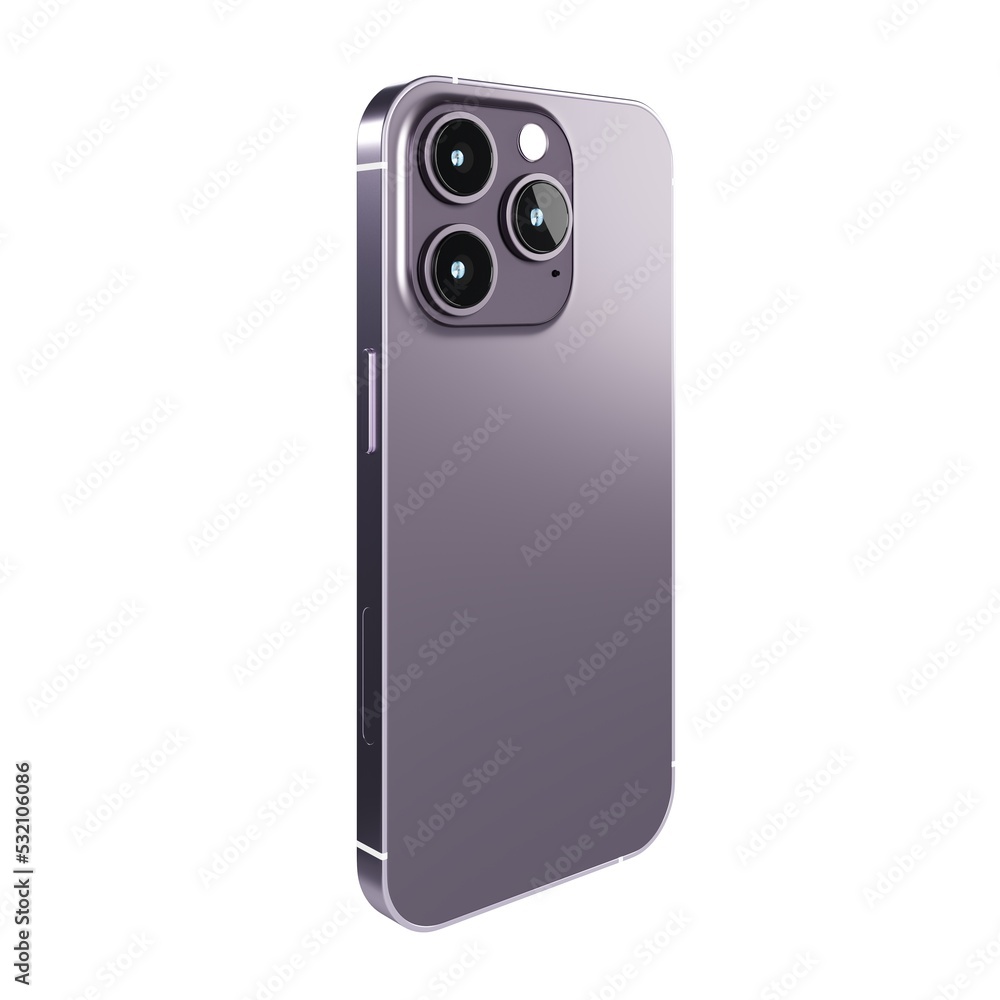 Back view of realistic new smartphone mockup with camera in purple color for product advertising UI and UX infographic presentation interface design. Technology concept. 3D illustration rendering Back view of realistic new smartphone mockup with camera in purple color for product advertising UI and UX infographic presentation interface design. Technology concept. 3D illustration rendering