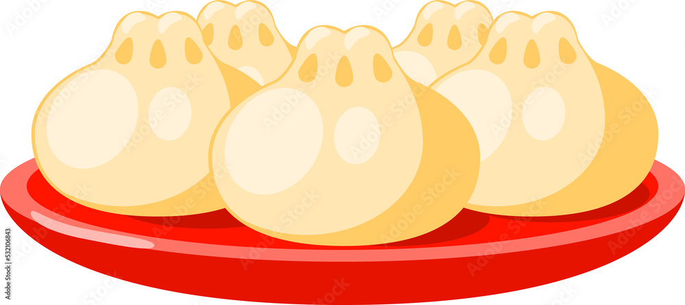 Chinese dim sum asian cuisine food, vector meal Chinese dim sum asian cuisine food, vector meal