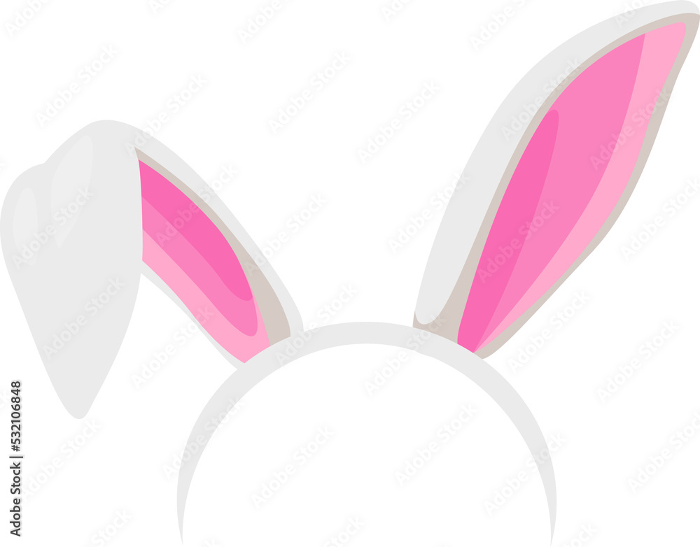 Easter bunny ears, rabbit headband vector icon