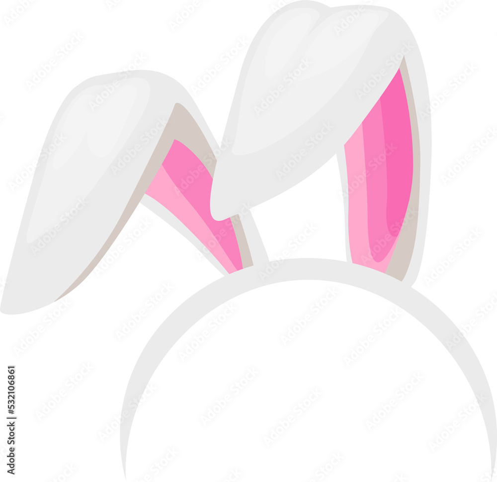 Easter rabbit headband, bunny ears vector icon