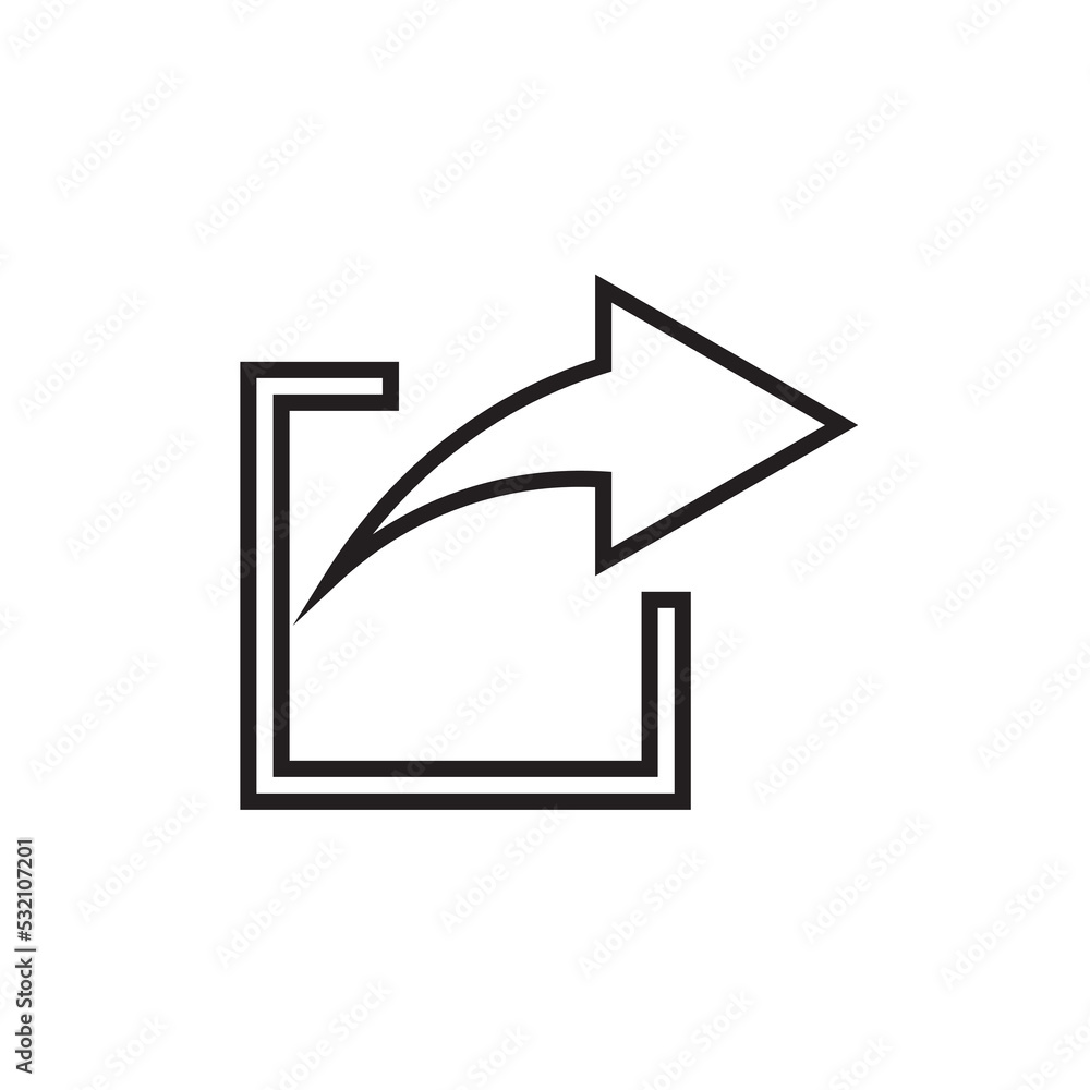 Graphic flat share icon for your design and website Graphic flat share icon for your design and website