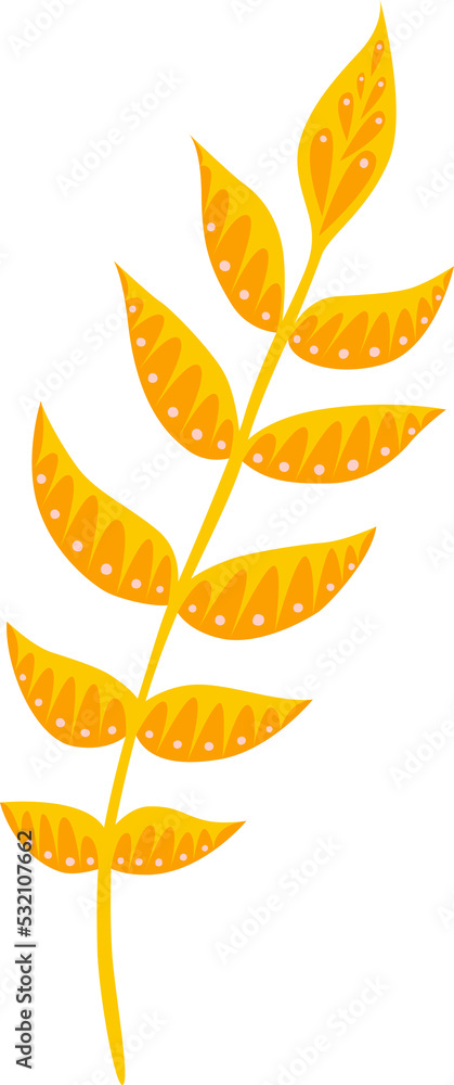 Mexican cartoon leaf yellow tree plant branch sign Mexican cartoon leaf yellow tree plant branch sign